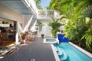 Private pool with sitting pool and outdoor seating