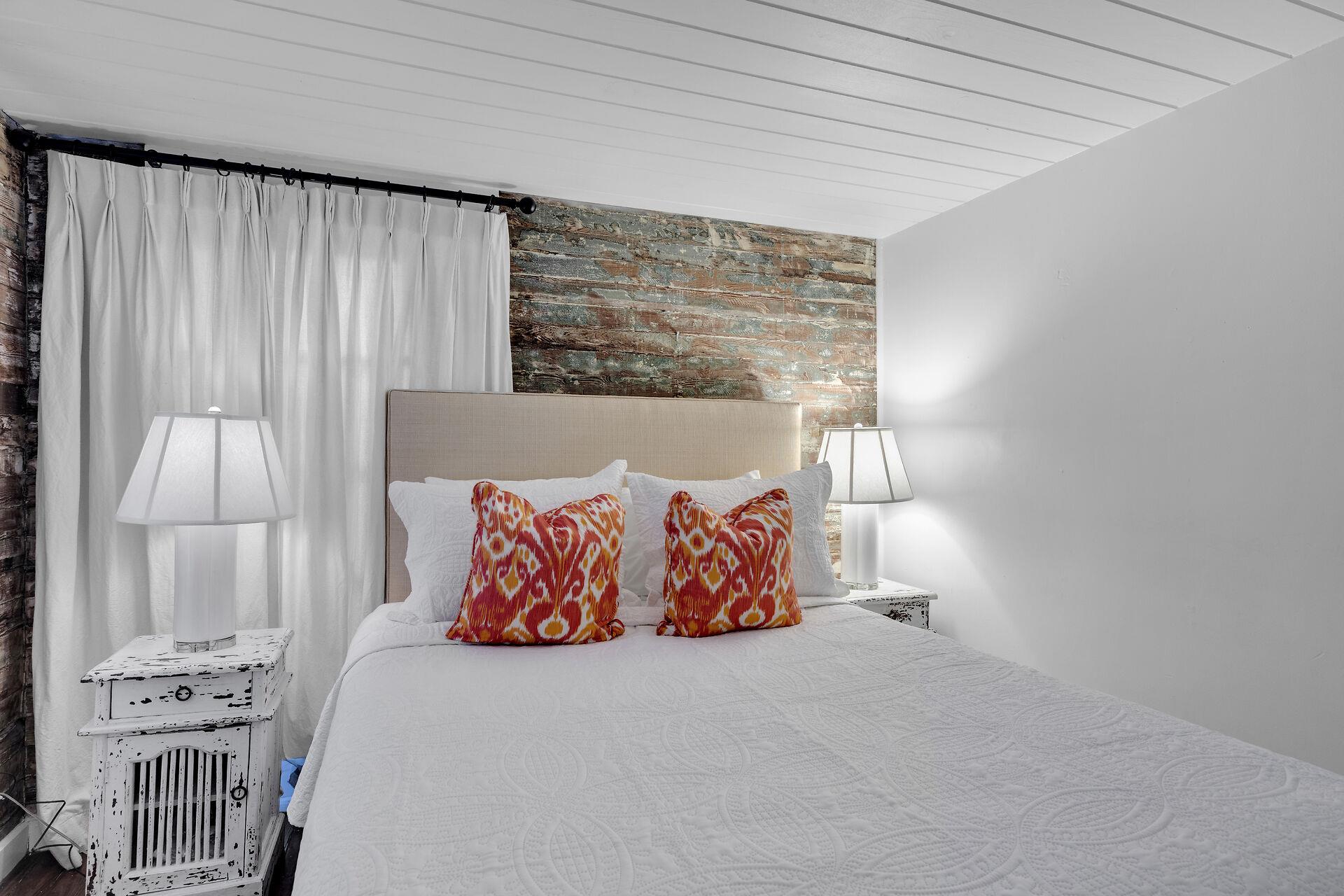 Bedside lighting and luxurious linens