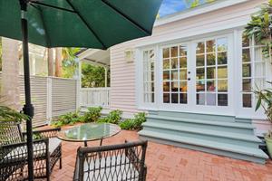 French doors lead to the living area