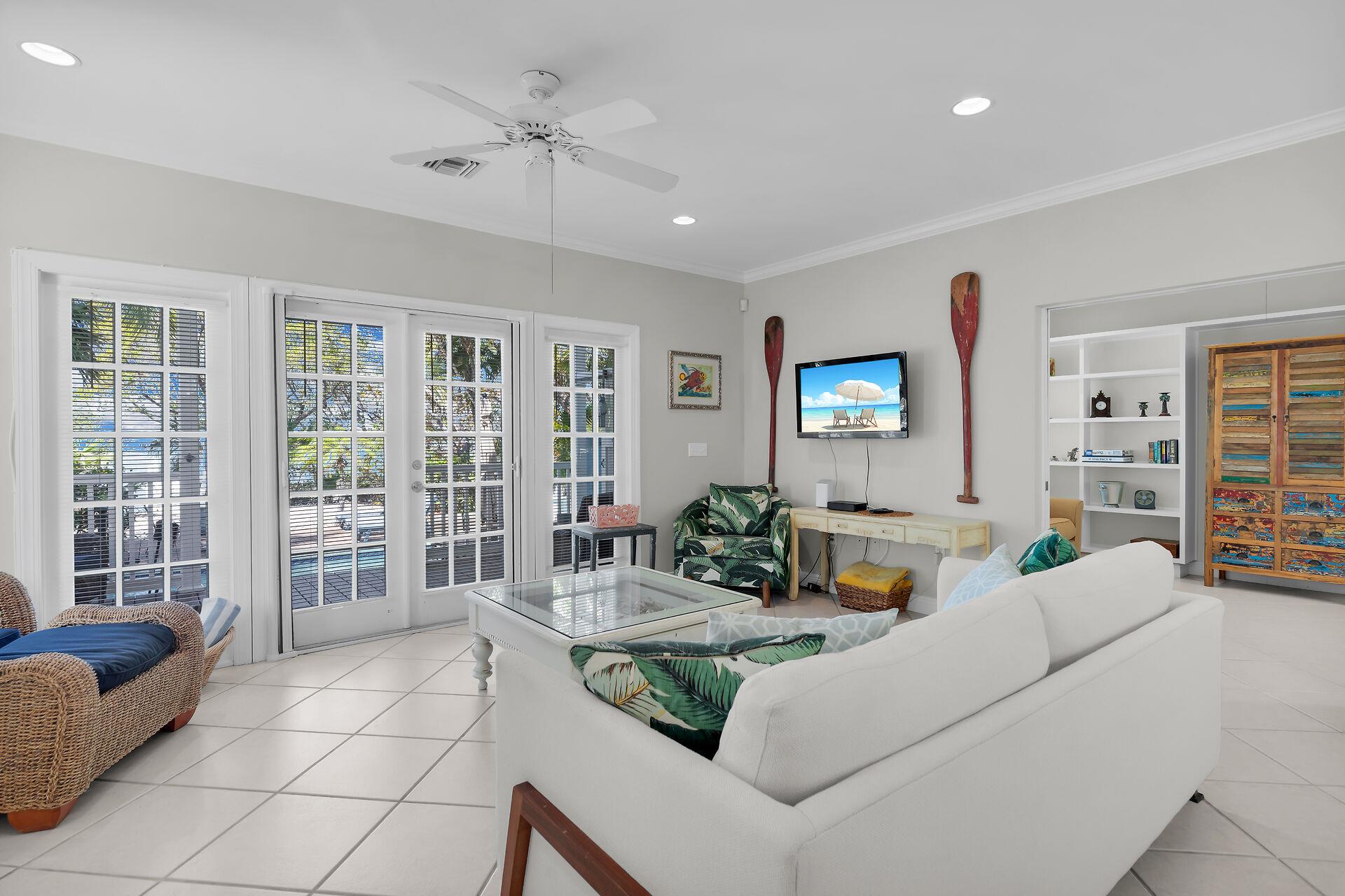 Living room with bonus roomstudy on right