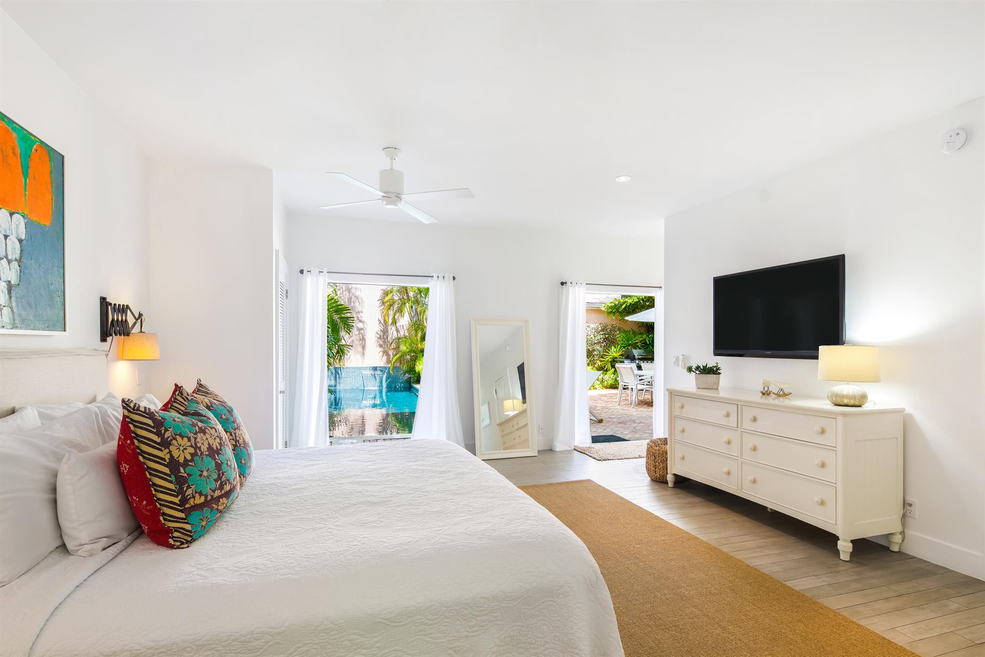 Spacious king bedroom with ensuite bath.