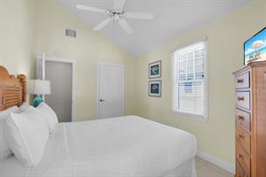 Queen room has closet and vaulted ceiling