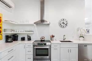 Crisp clean kitchen with all you need