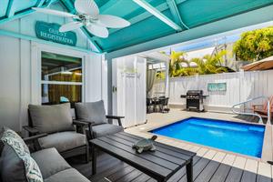 Gather in the cabana after a dip in the pool.
