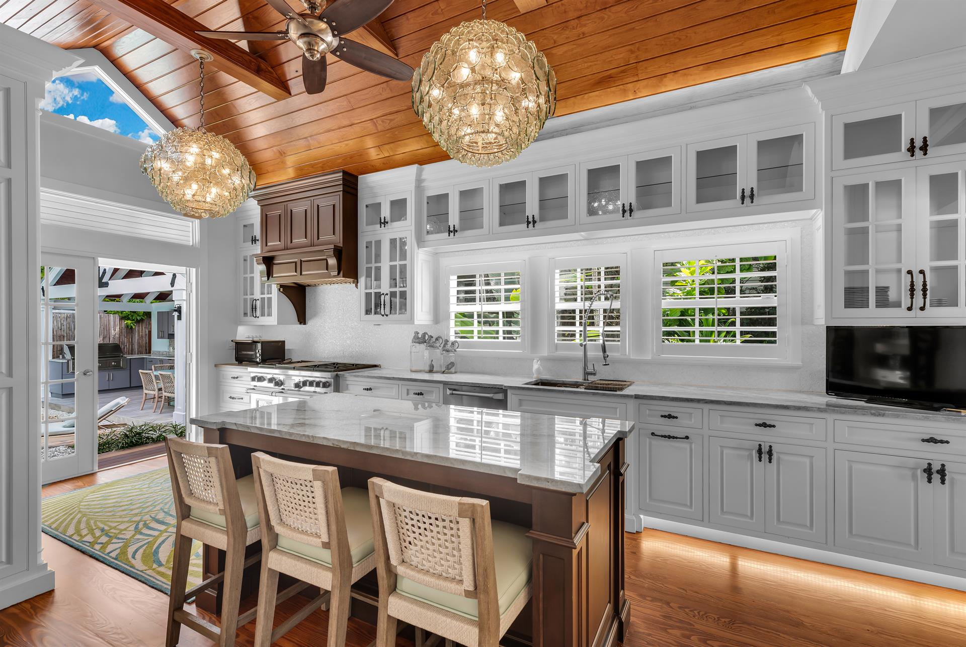 Gourmet kitchen just off the living room