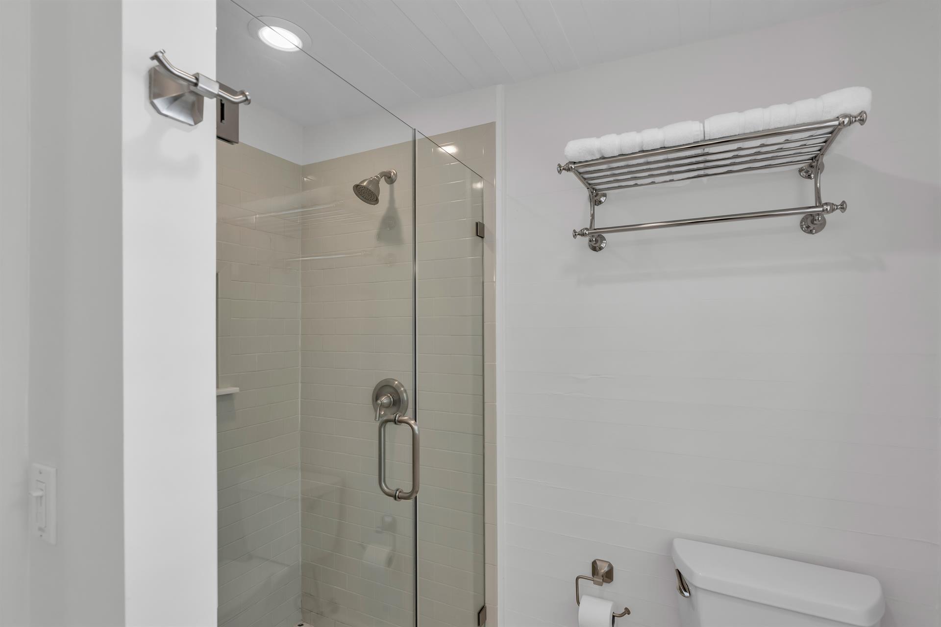 Glass walk in shower
