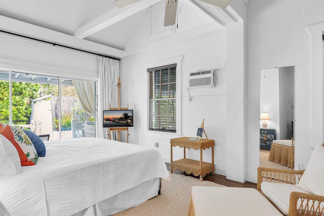 The shared pool is just steps from your door.
