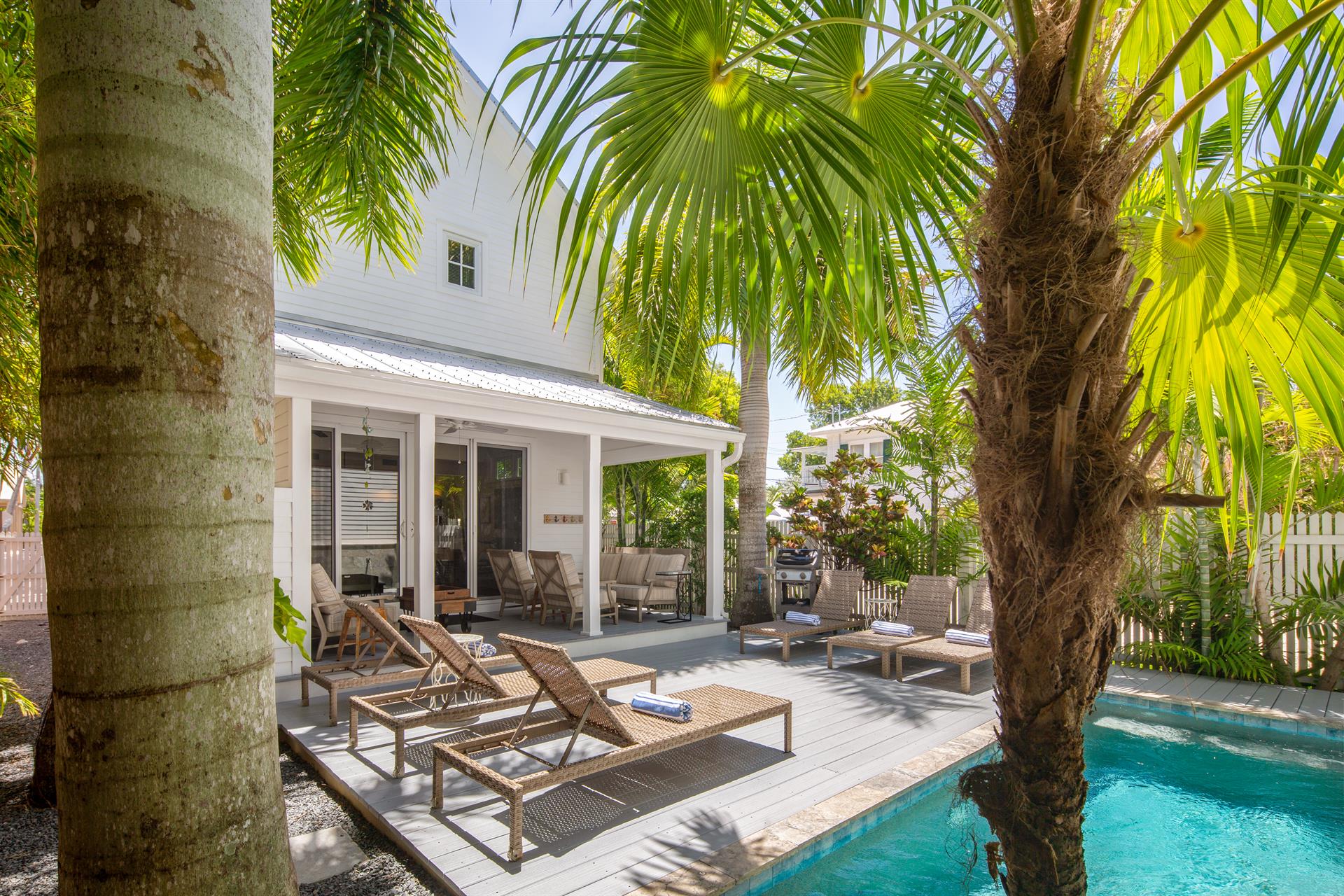 Pool area gets plenty of sunshine