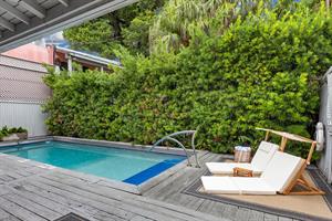 Mature foliage adds to the privacy.