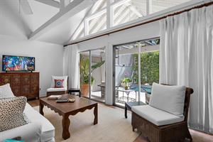 Comfy seating and a smart TV for your enjoyment