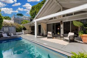 The pool is shared only by guests in the duplex.