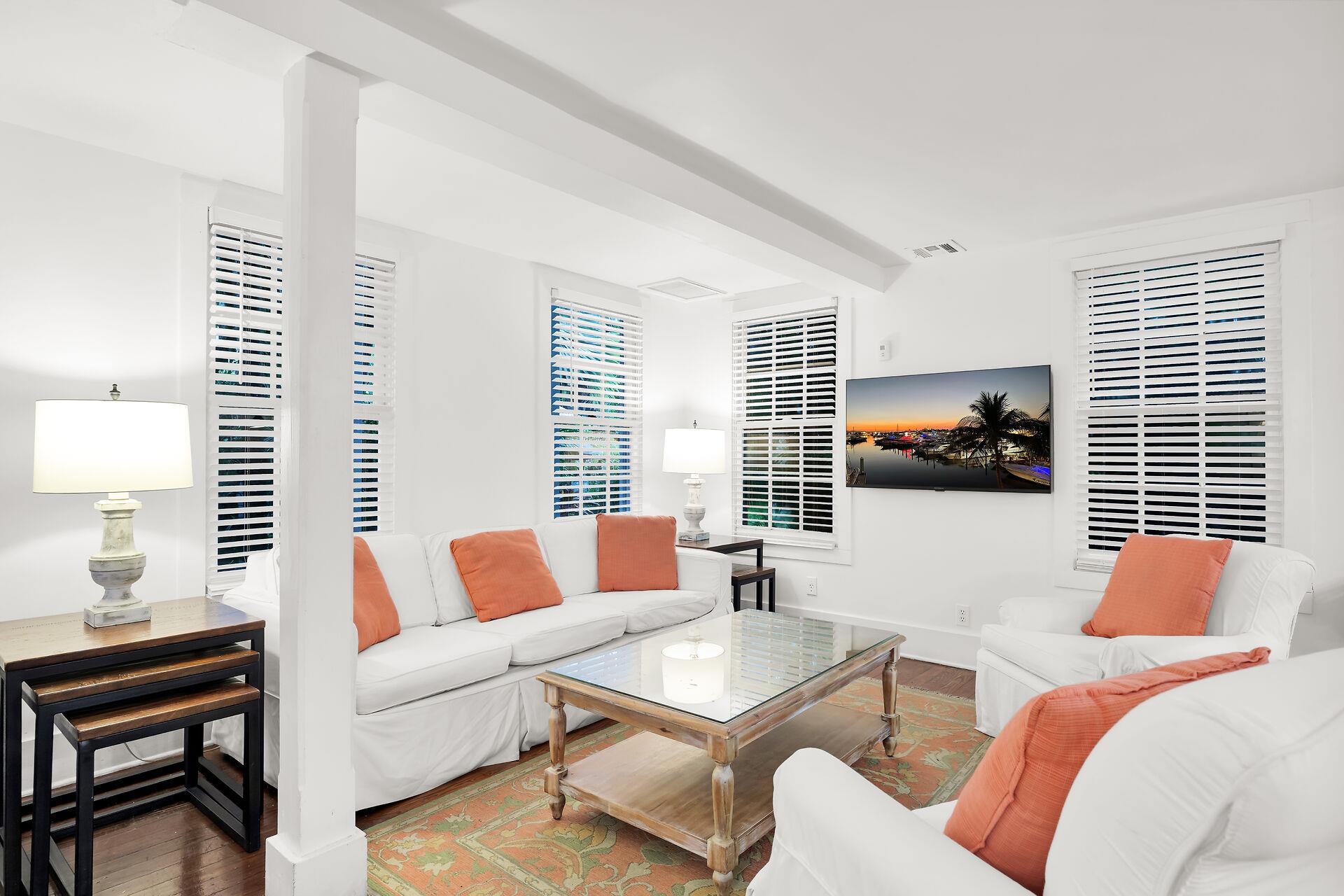 Bright and cheery with plenty of natural light.