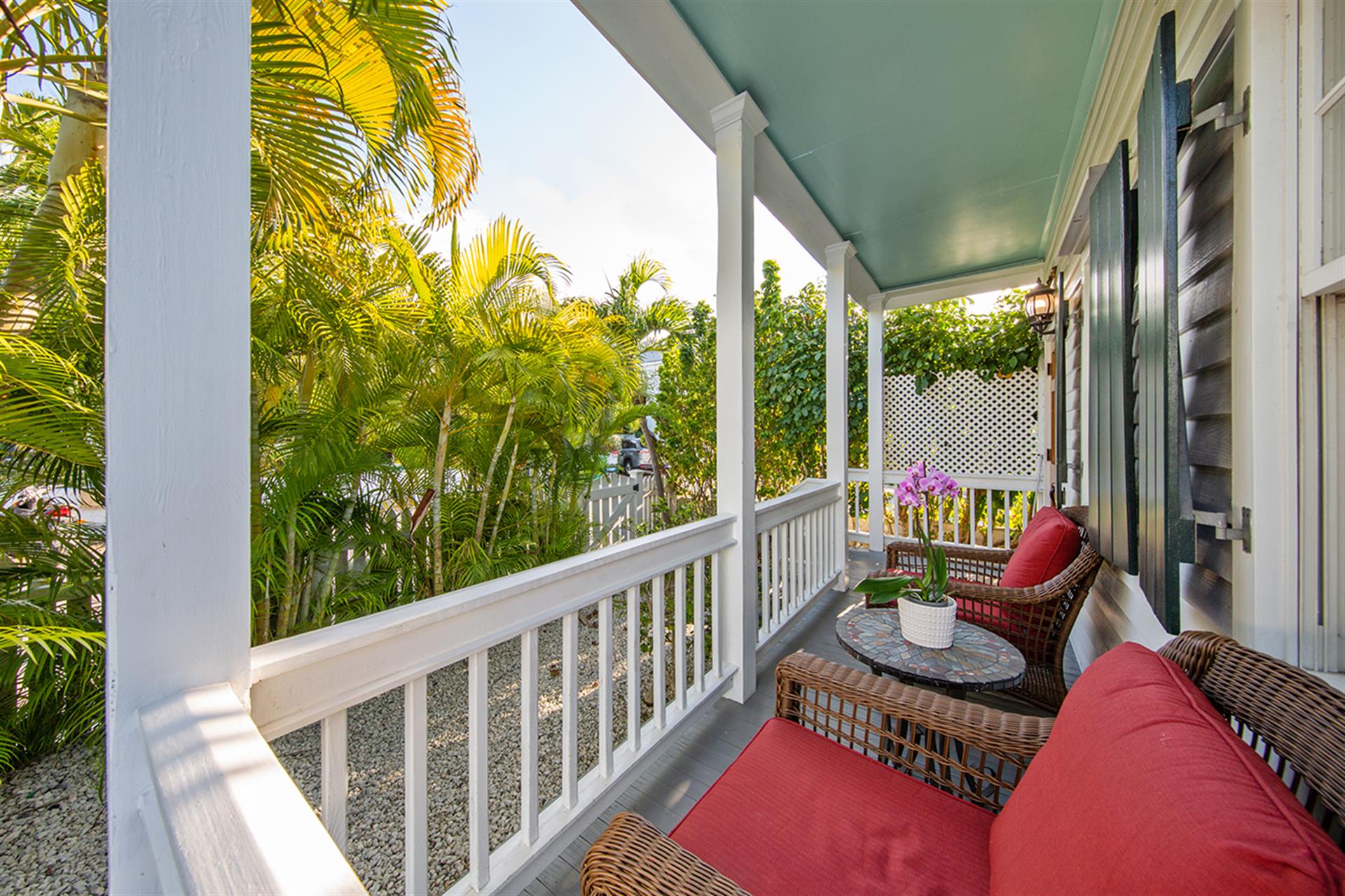 Enjoy morning coffee on your front porch.