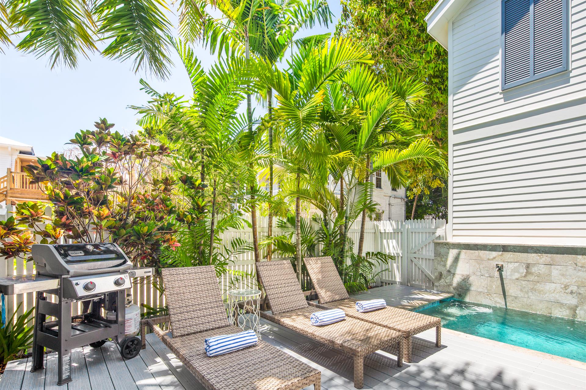 Grand Maison includes a gas grill for grilling todays catch.