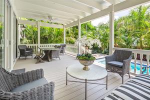 Youre going to love this shaded patio overlooking your pool