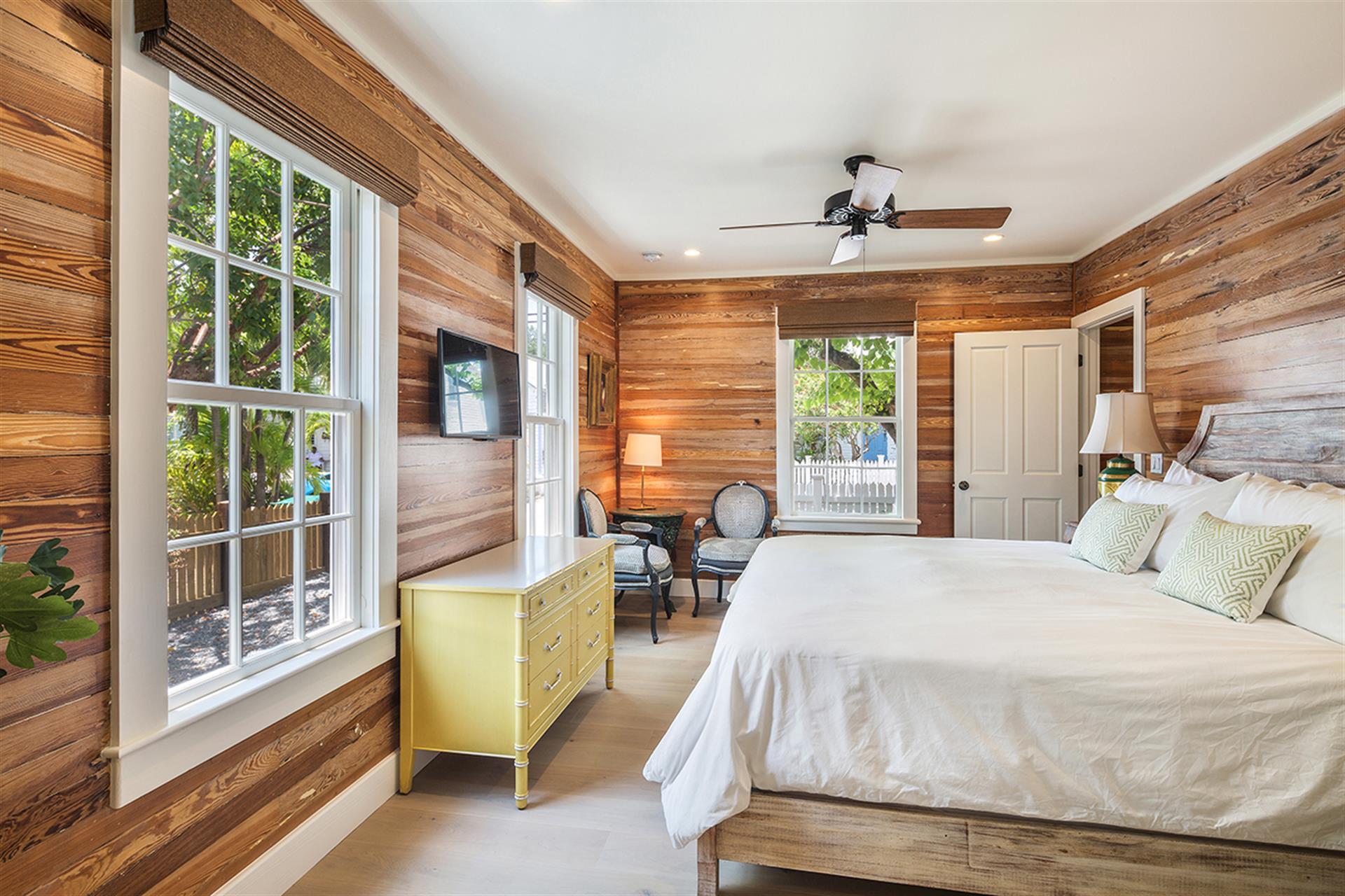 First floor king bedroom has an abundance of natural light.