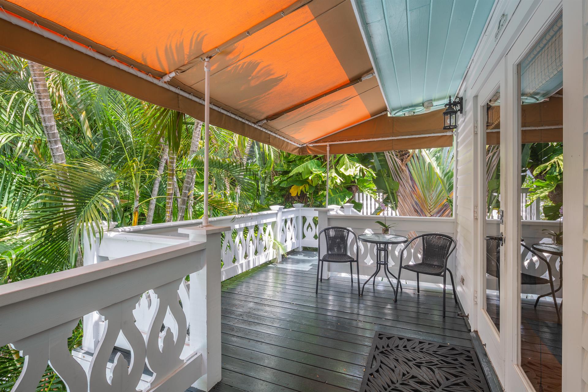 Enjoy a cocktail on the covered shared deck
