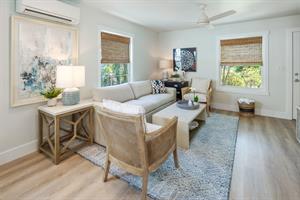 Beautiful living room with sleeper sofa for a guest