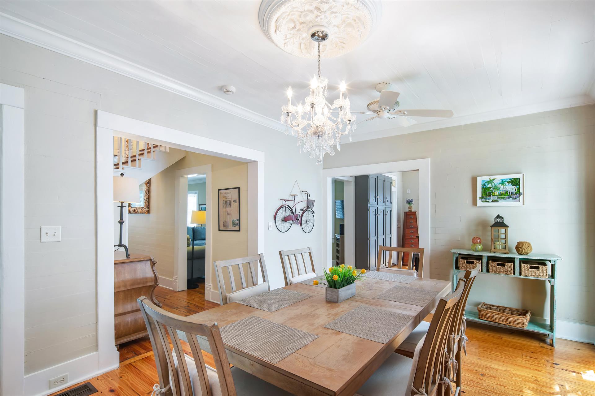 Dining table offers seating for 6