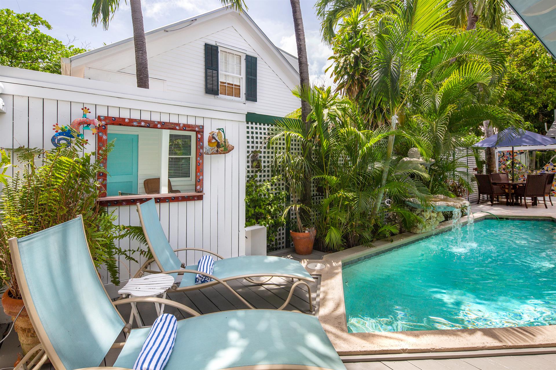 Poolside loungers for soaking in the sun