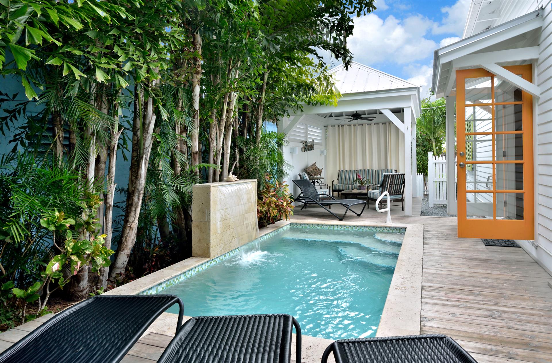 ChickaPea Cottage has an amazing pool with waterfall