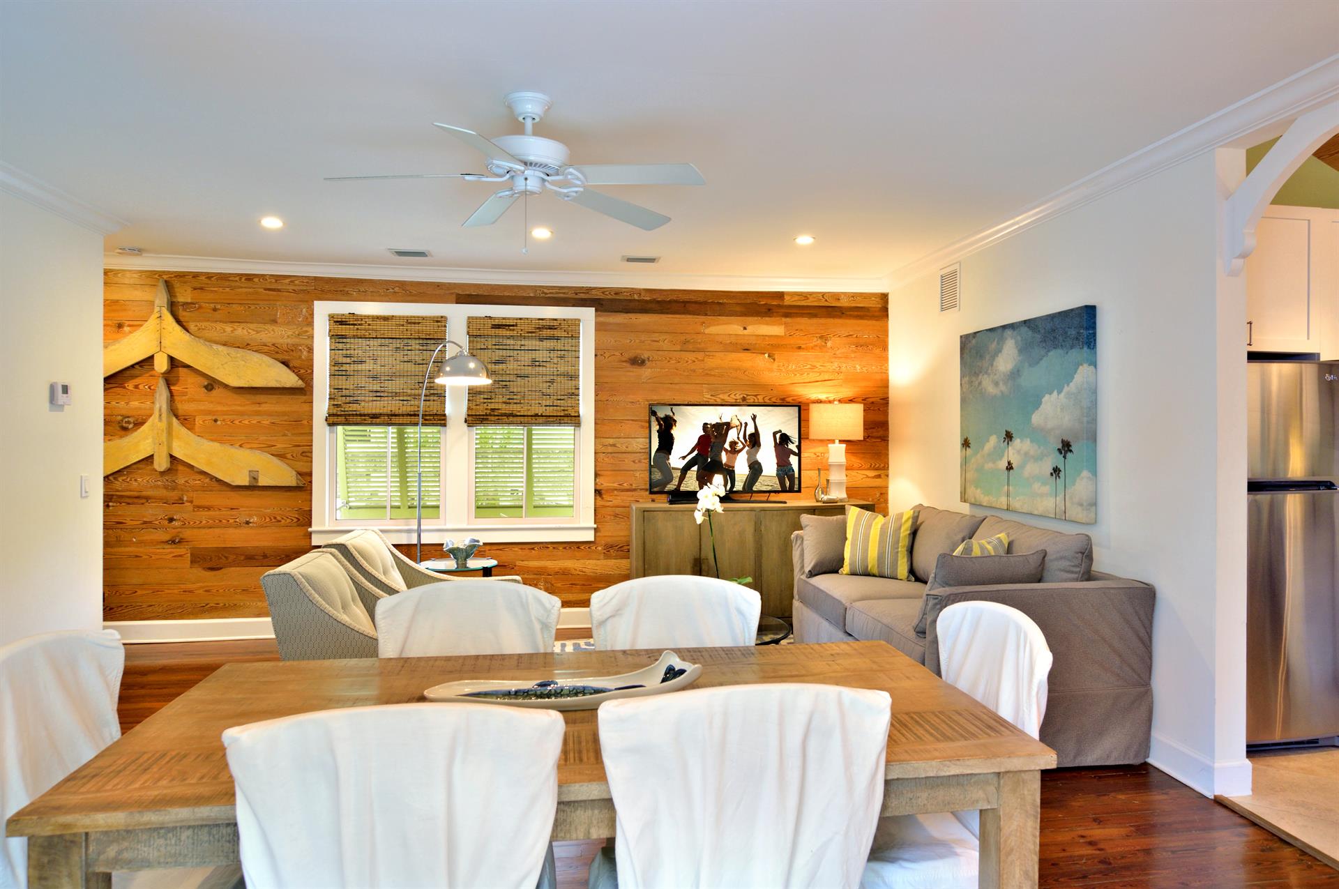 Tastefully decorated with Dade Co. pine walls  comfy furnishing