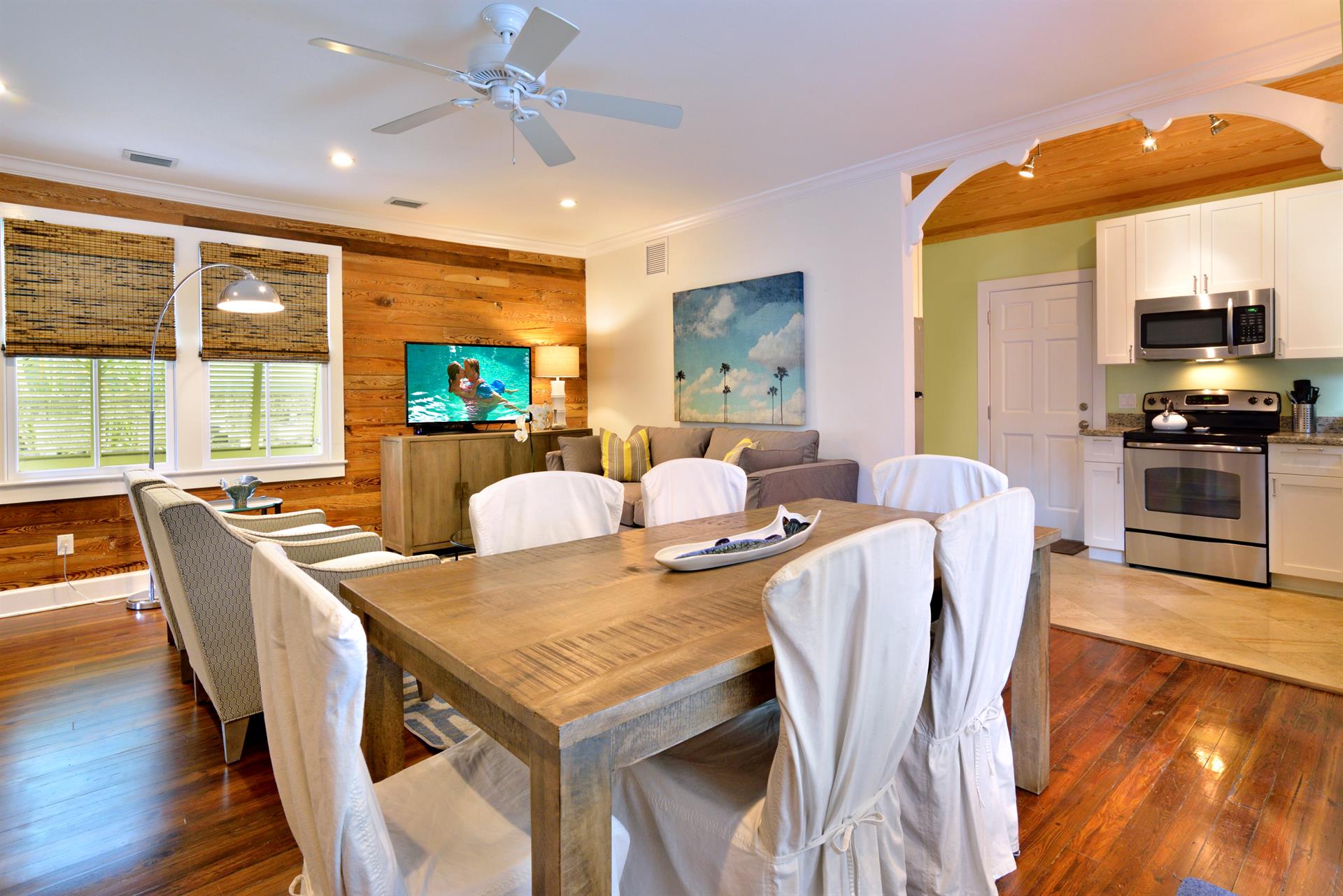 Easy entertaining from the kitchen to the dining room.