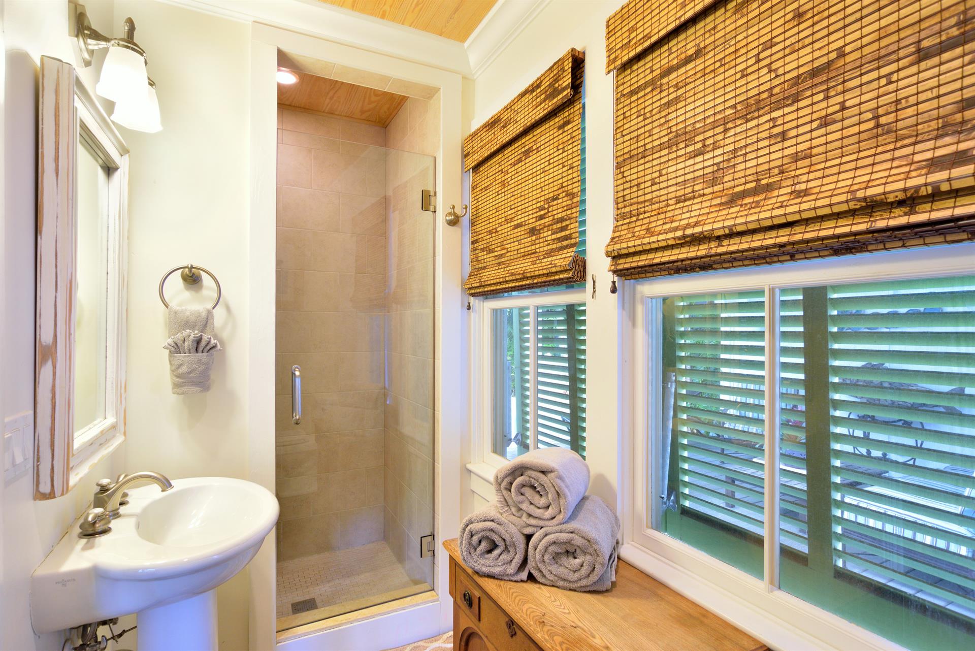 First floor primary ensuite bathroom.