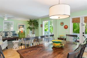 Dining room table with seating for 8.