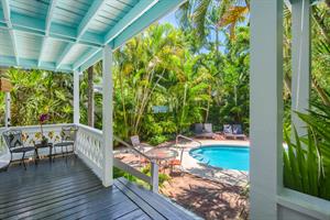 The shaded back porch is a great place to relax too.