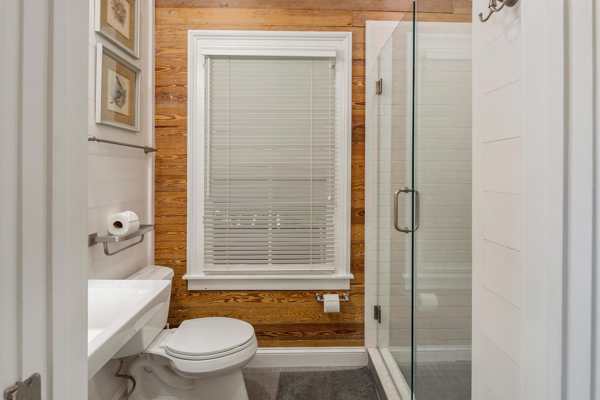 Ensuite with glass walkin shower