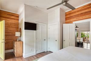 Dresser, TV, and closet to make you feel at home