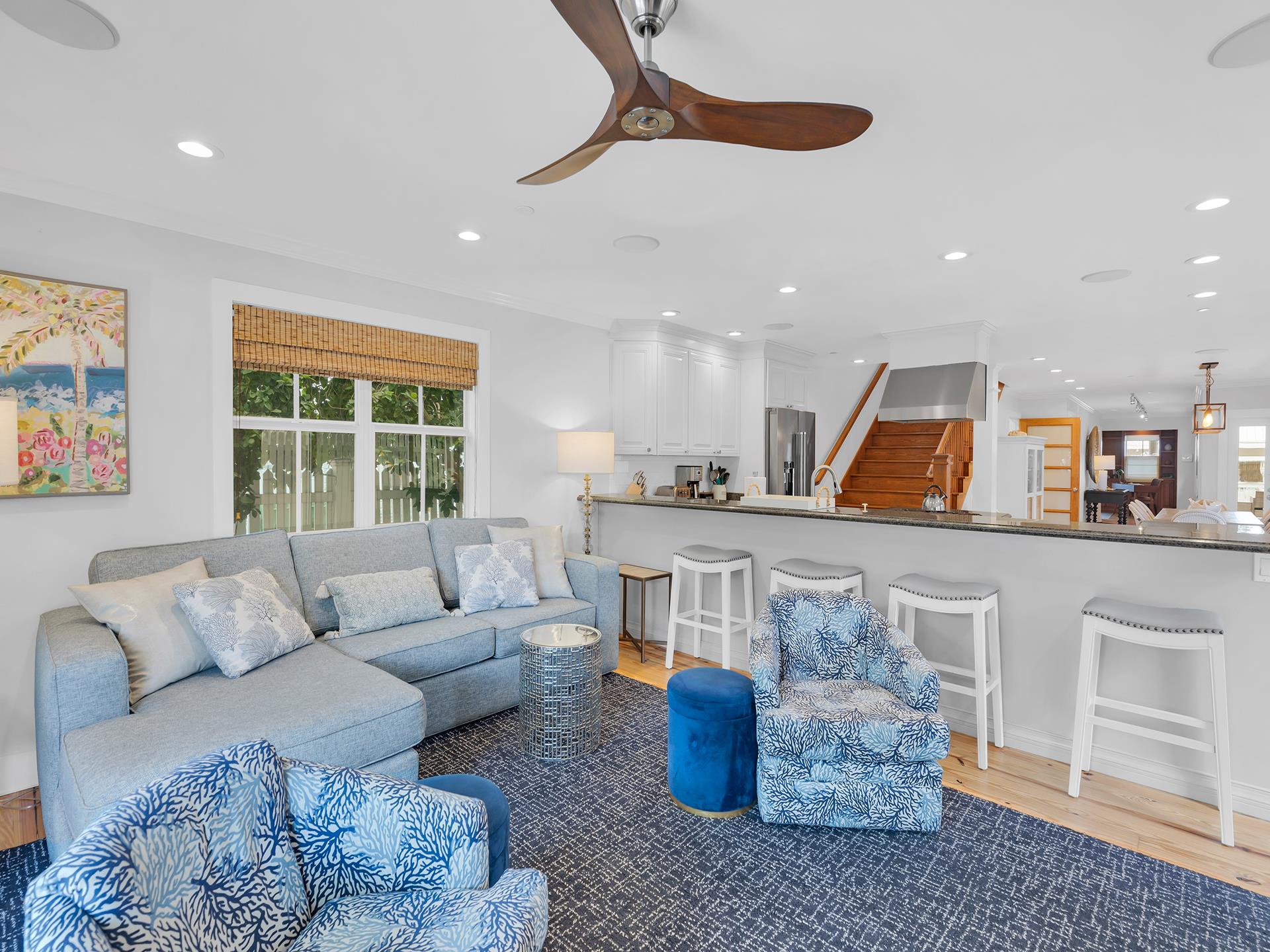 Pull up a stool at the breakfast bar or watch some TV