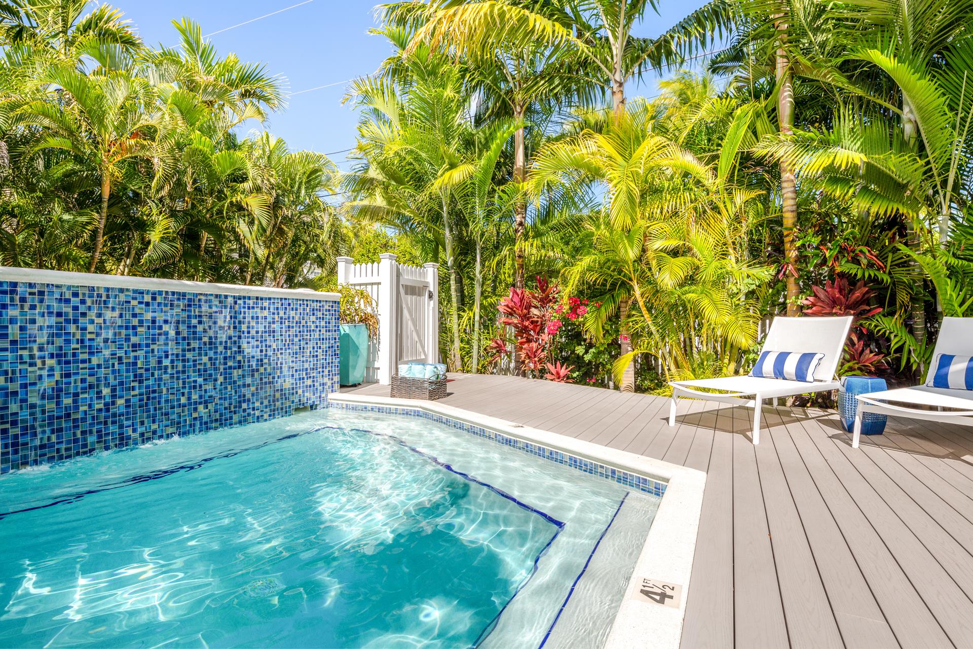 Refresh in the dip pool with water feature.
