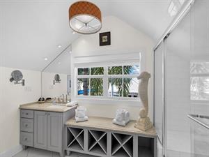 Luxurious Jack and Jill bath shared by two bedrooms.