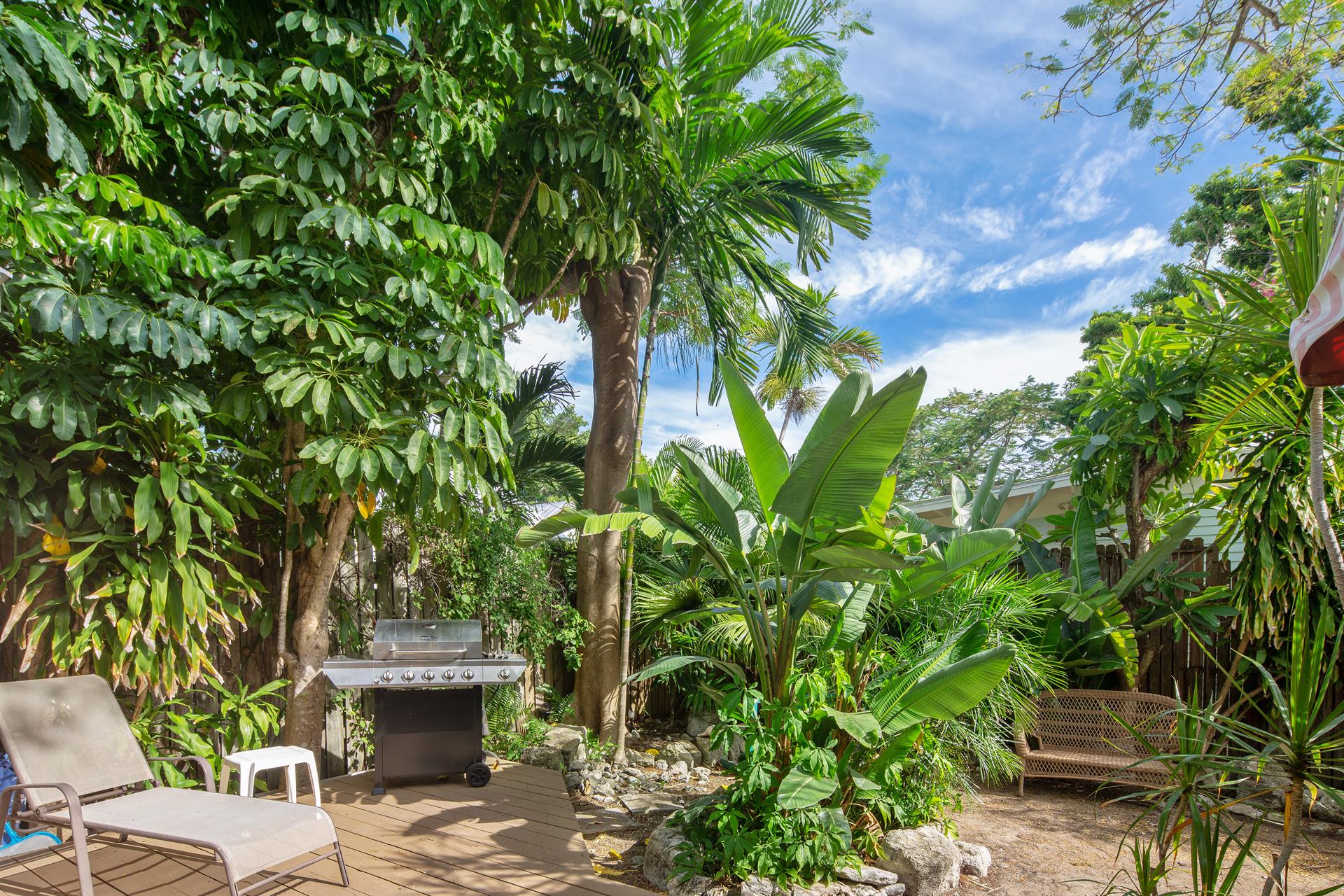 Soak up some sun on the loungers or cook out on the shared grill