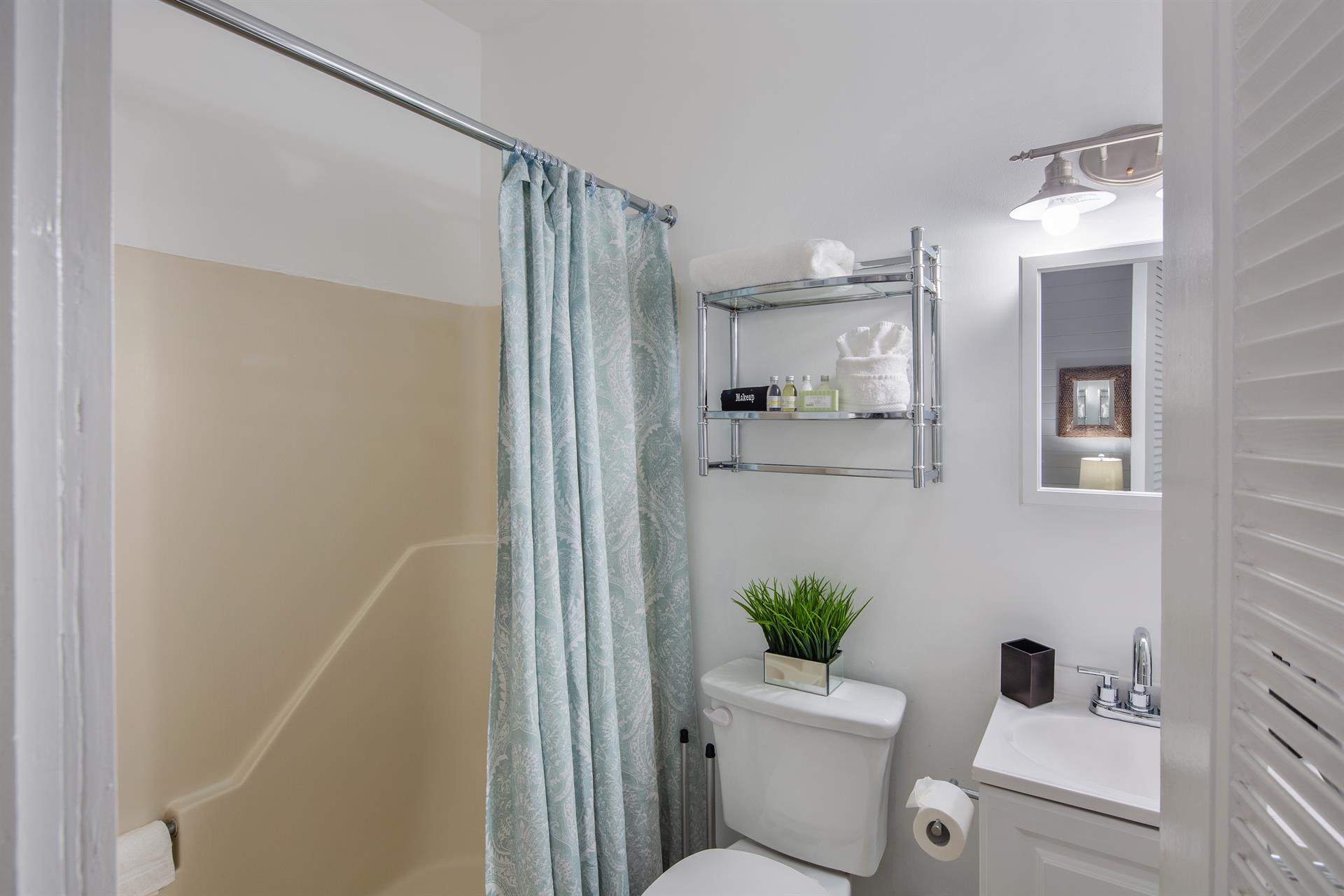 Full ensuite bathroom with tubshower combination.