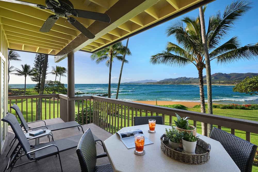A Kauai Vacation Rentals condo overlooking the ocean.