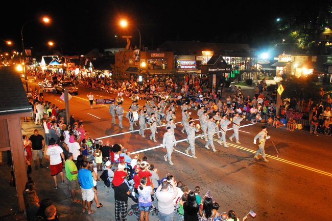 Gatlinburg's midnight 4th of July parade