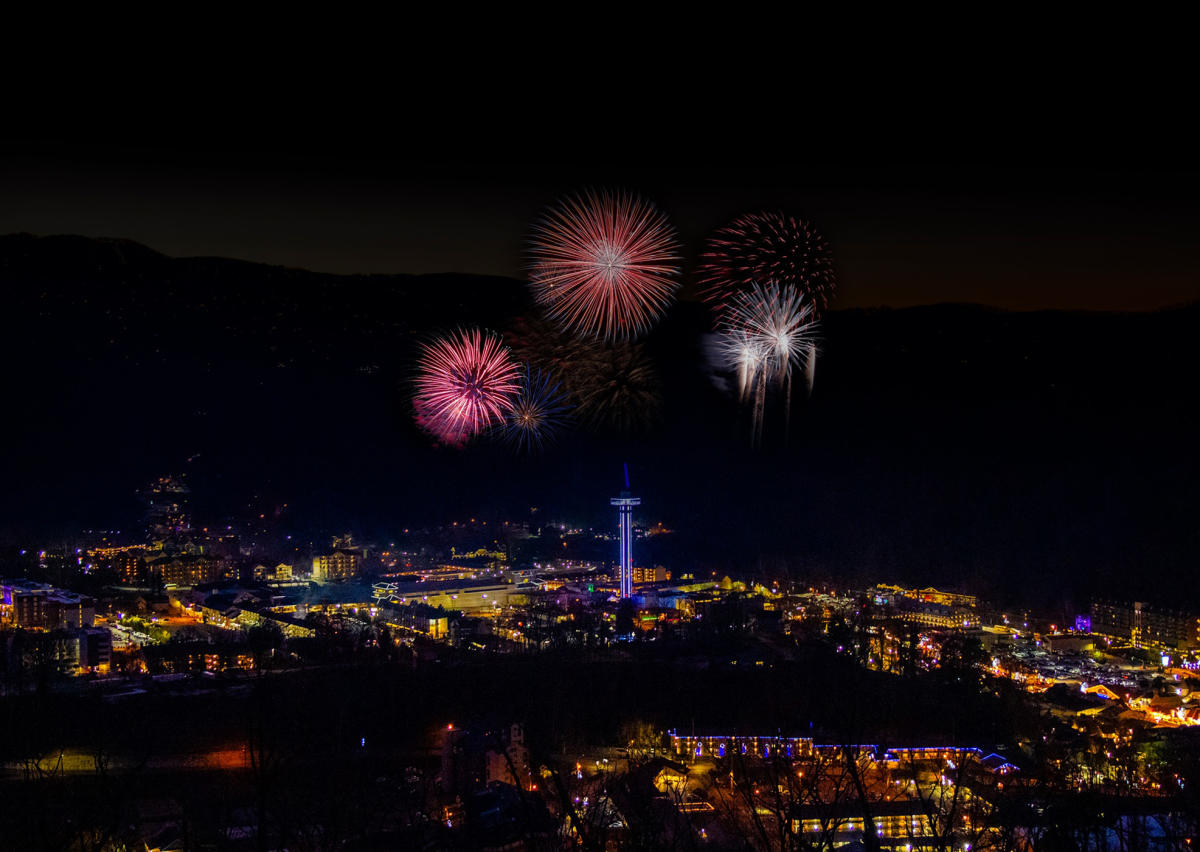 Fireworks over Gatlinburg, TN