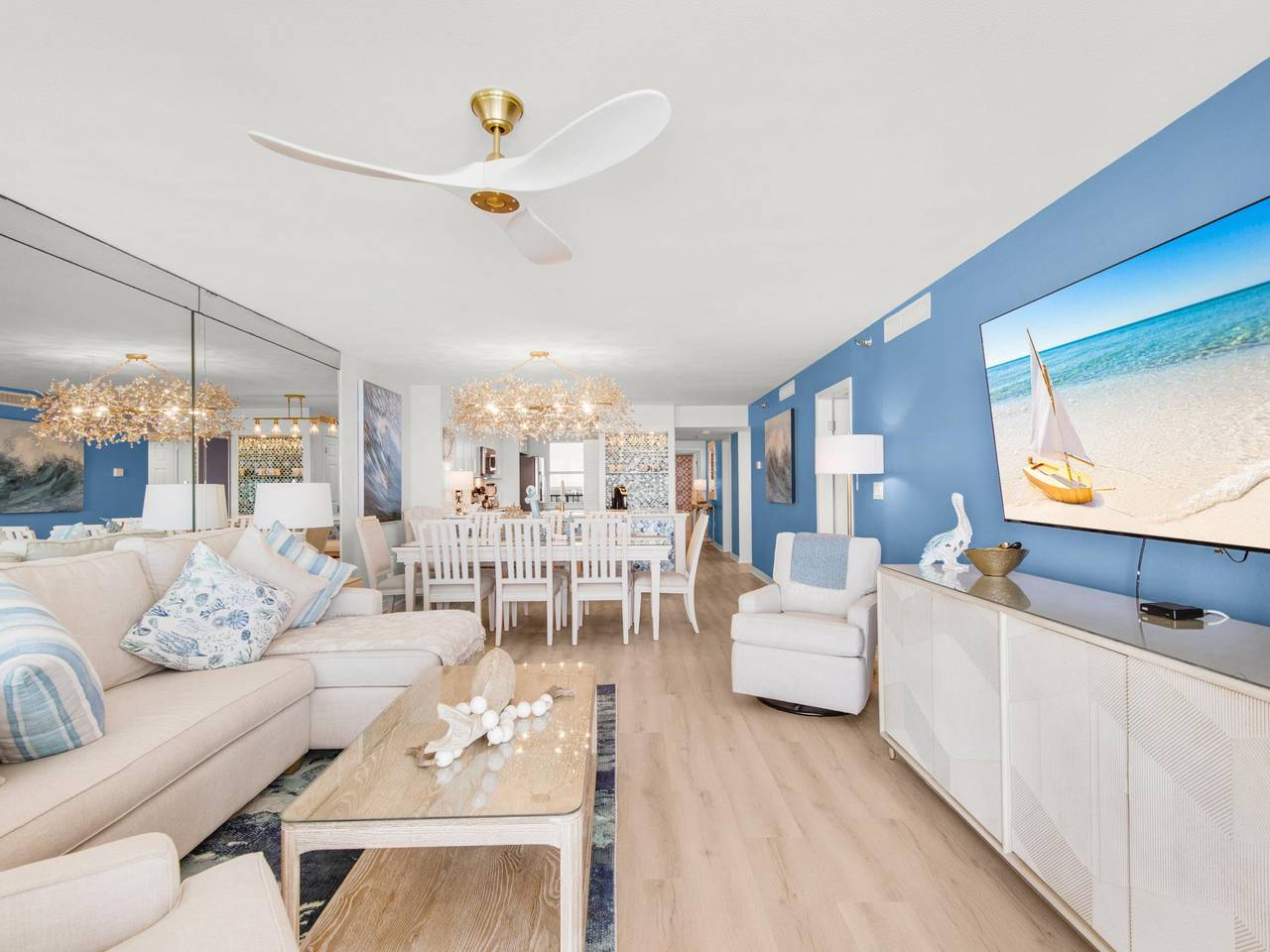 Open Kitchen, Dining and Living Area