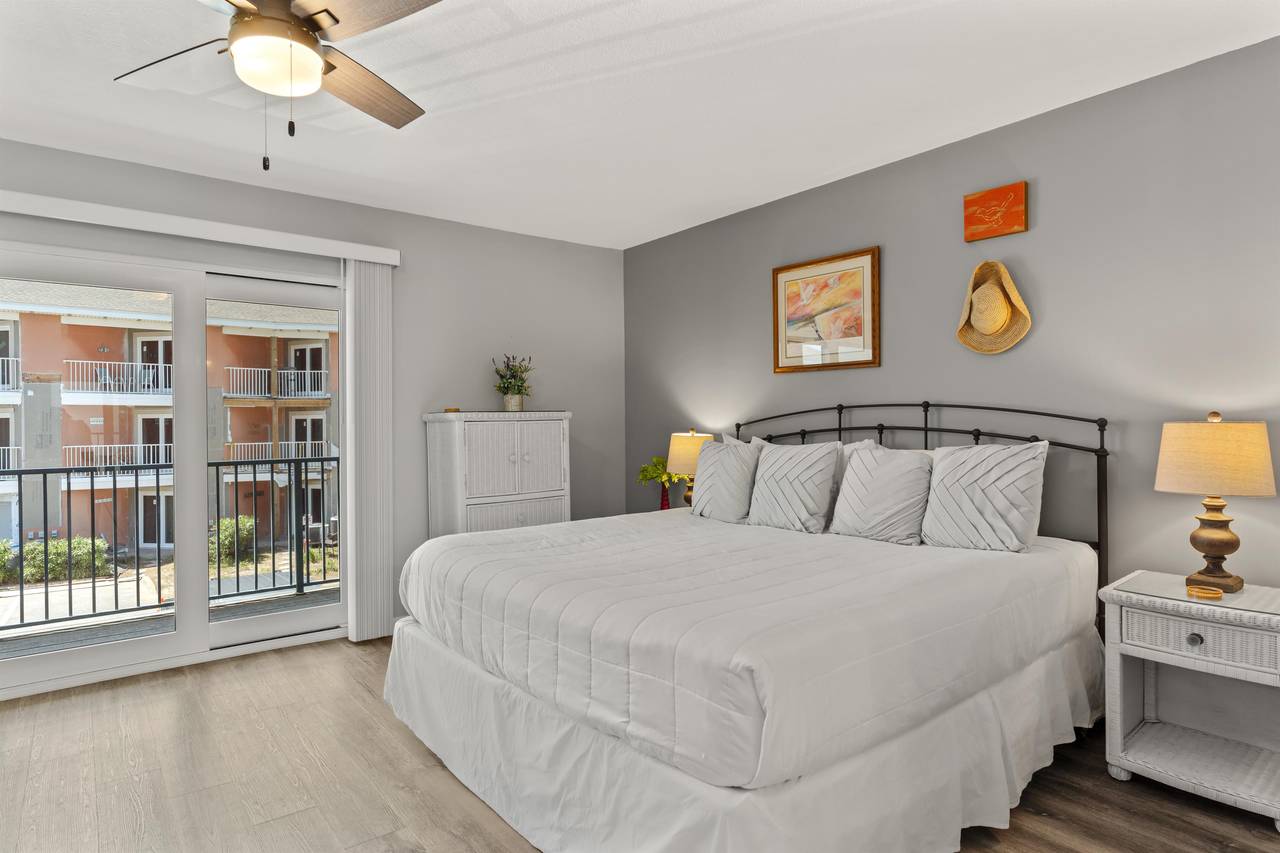 Bedroom 1 with King Bed and Balcony