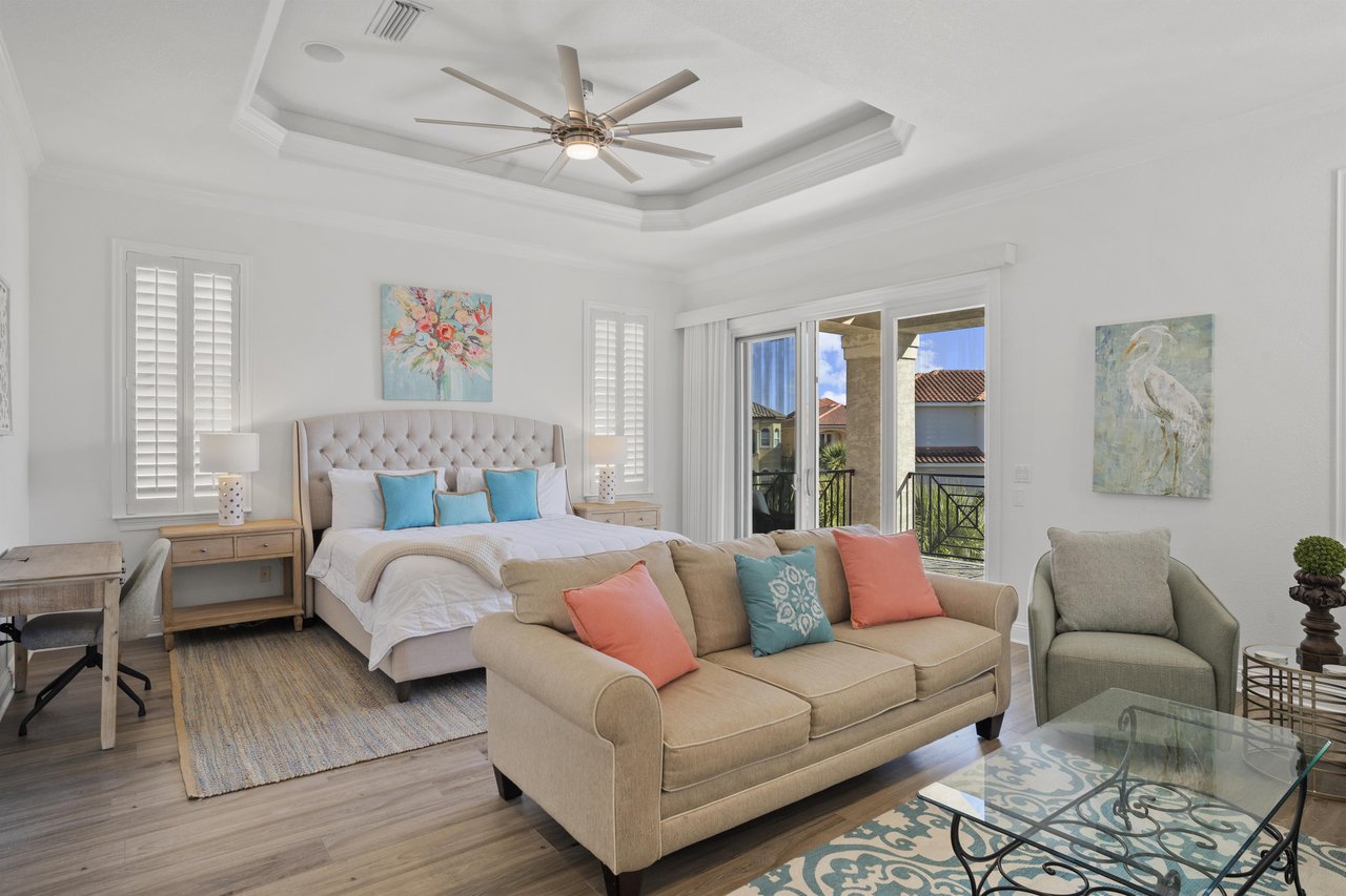 Master Bedroom Sitting Area with Flatscreen TV