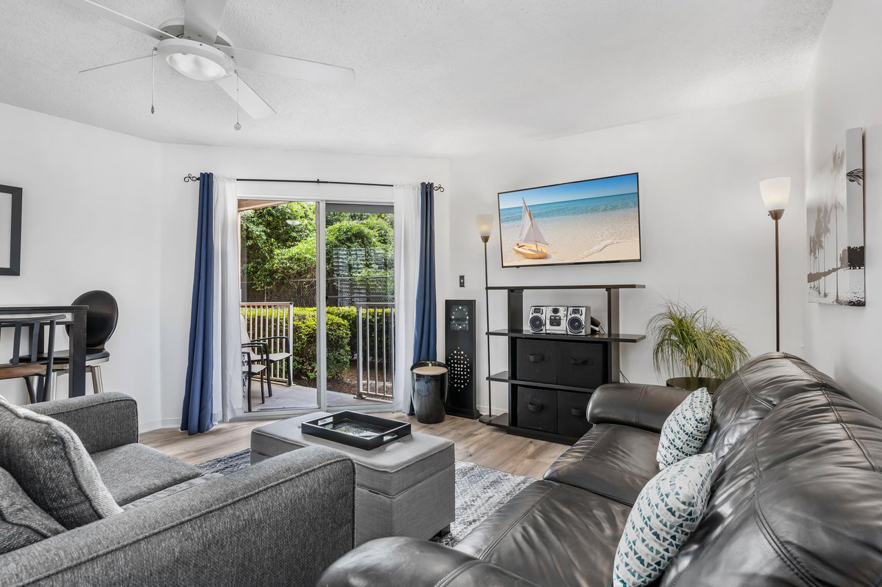 Spacious Living Area with Flat Screen TV