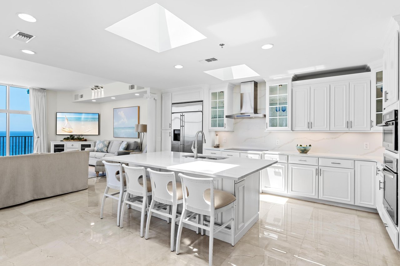 Large Open Kitchen with Bar Seating