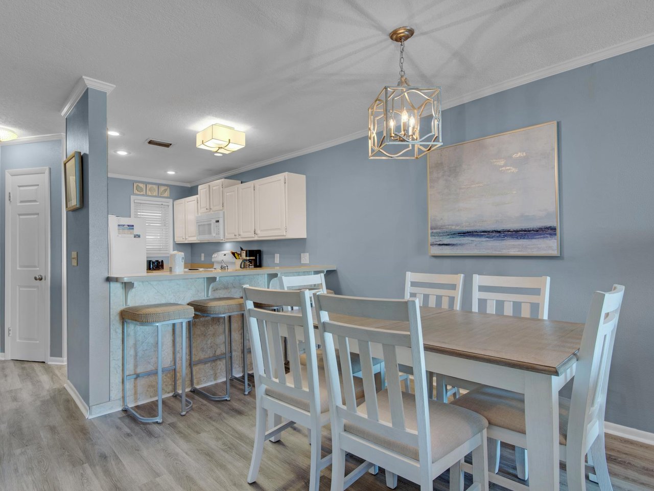 Dining Area and Kitchen on 2nd Floor with Bar Seating