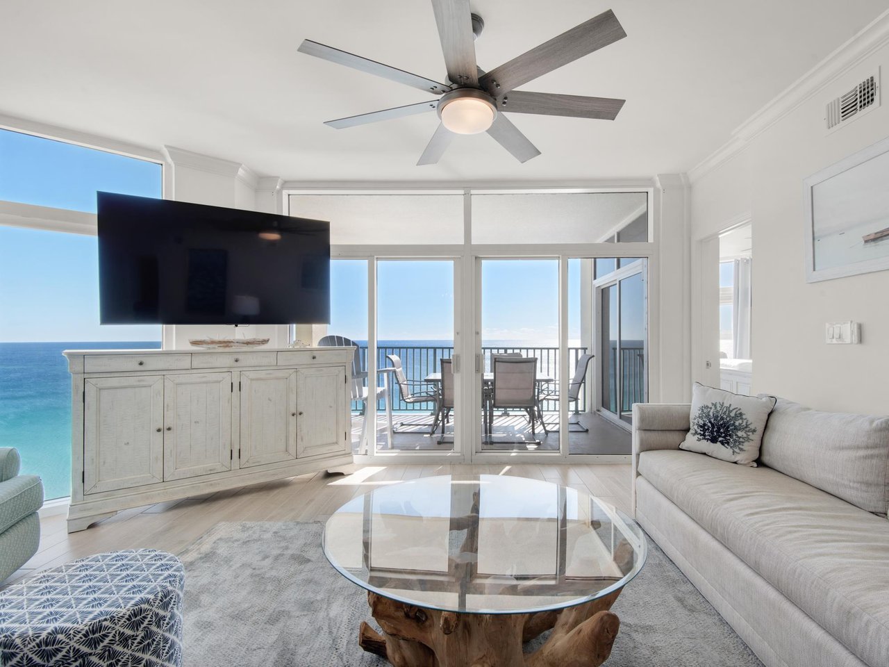 Living Area with Access to Private Balcony