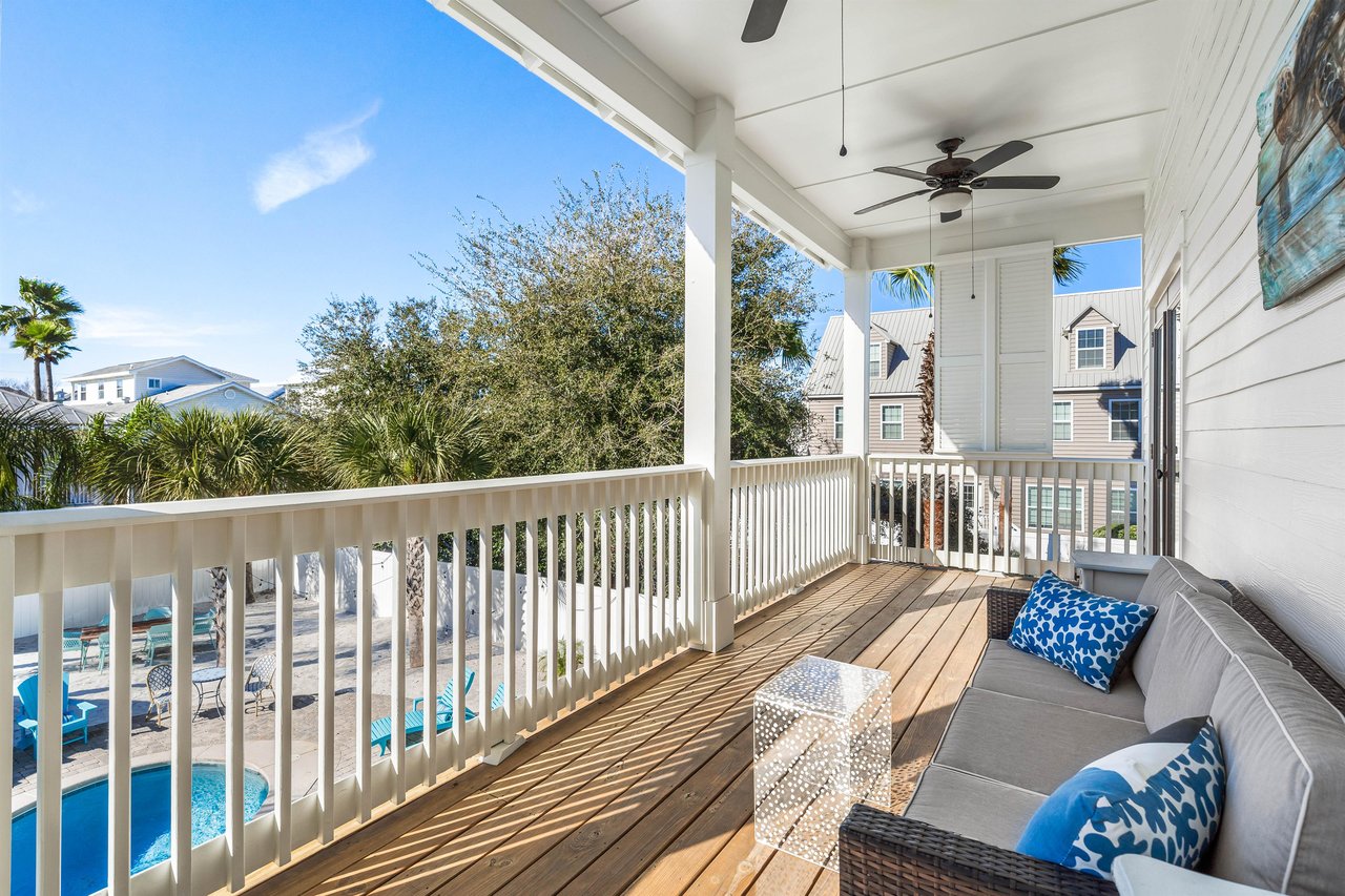 2nd Floor Balcony Overlooking the Private Oasis Back Yard