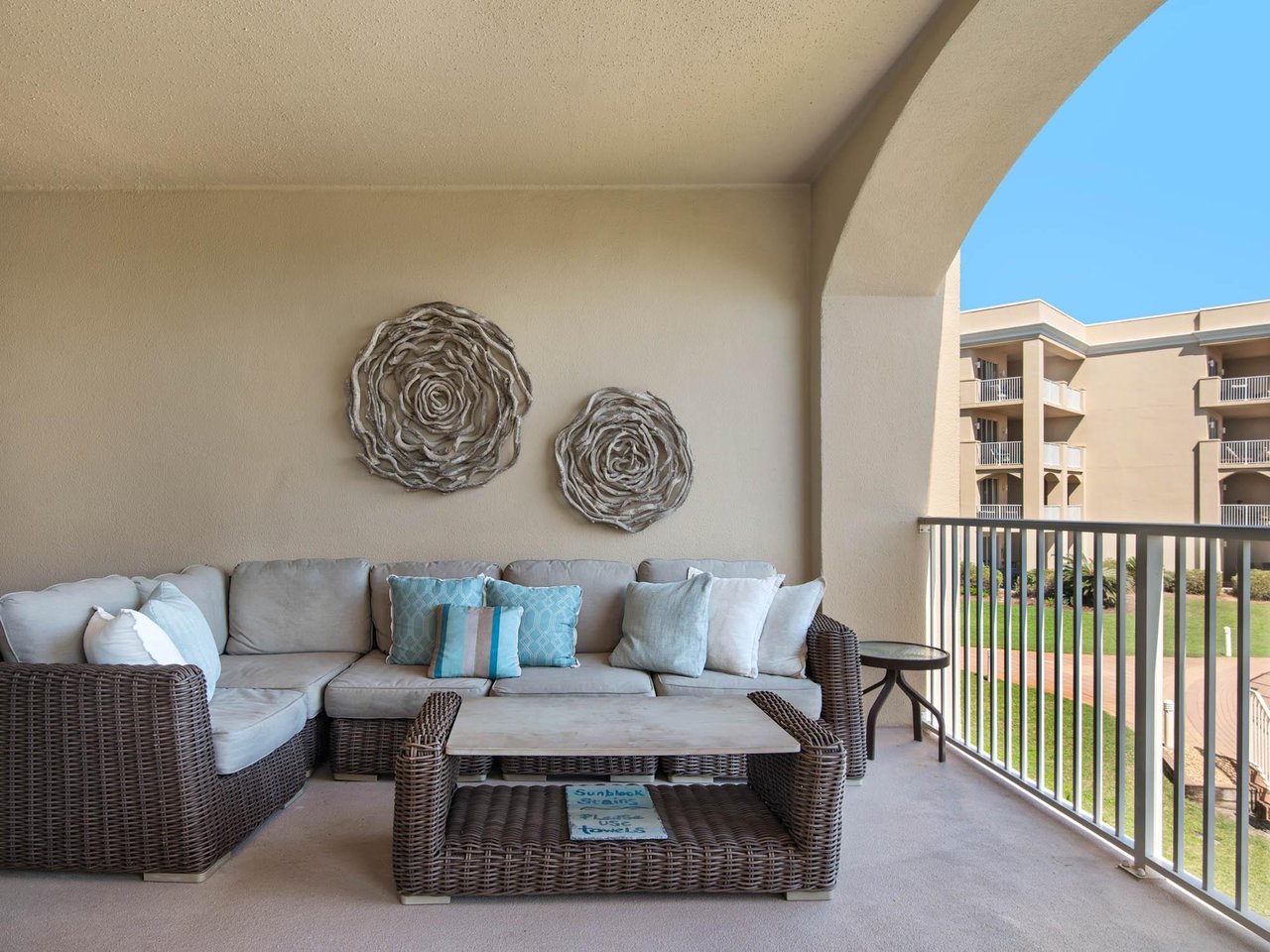 Watch your family at the pool while you sit comfortably in the shade