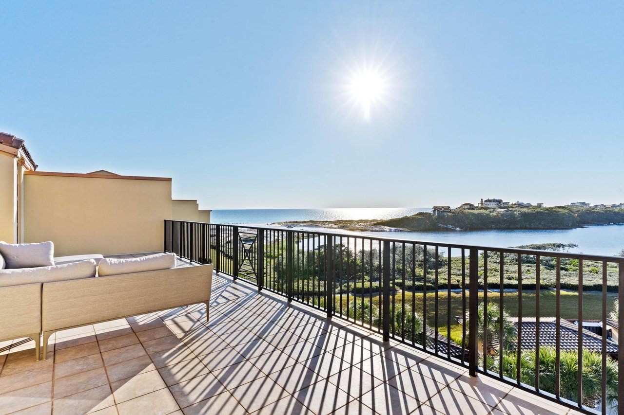 Gulf and Lake Views from Private Balcony off Bedroom 1